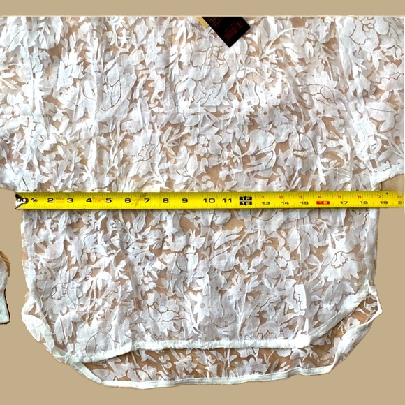 🌺Lady Ribbon NWT | New, White, Lace, Bat Wing, l/s, Small Top | Blouse🌸🌺 - Picture 5 of 11